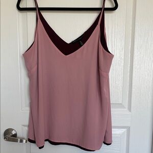 White House Black Market Pink/Maroon Reversible Camisole